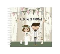 DISOK Nuevo Álbum de Firmas Novios Bodas - Álbumes Originales y Modernos para Bodas, Enlaces y Matrimonios