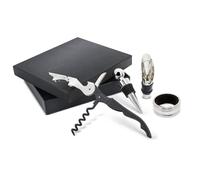 DISOK - Set de Vino Abrebotellas con 4 Piezas en Estuche, Detalles para Bodas Hombres Originales, Unisex. Regalos para Comuniones invitados