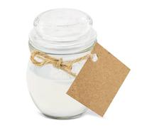 DISOK - Velas Aromáticas en Tarro de Cristal. Velas para poder regalar en bodas, bautizos y comuniones. Decoración con velas. (Blanco)