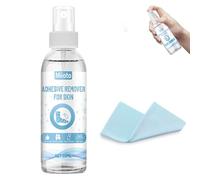 Disolvente Pegamento Vendas, 60ml Pflasterentferner Spray + 12 * 12 Cm Toalla, Eliminador Adhesivo Spray, se Disuelve Rápidamente se Puede Quitar Fácilmente sin Dejar Residuos Pegajosos