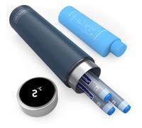 DISONCARE 60H Smart Nevera Portatil Insulina Viaje Temp-Display,Estuche Isotermica Medicamentos para Diabetes,Enfriamiento con 2 Enfriadory y QR Alerta MéDica(Marino Azul)