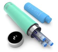 DISONCARE 60H Smart Nevera Portatil Insulina Viaje Temp-Display,Estuche Isotermica Medicamentos para Diabetes,Enfriamiento con 2 Enfriadory y QR Alerta MéDica(Cian)