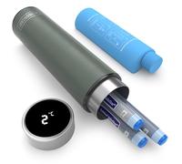 DISONCARE 60H Smart Nevera Portatil Insulina Viaje Temp-Display,Estuche Isotermica Medicamentos para Diabetes,Enfriamiento con 2 Enfriadory y QR Alerta MéDica(Amarillo)