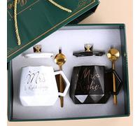 Disoza Mr Right Mrs Always Right Tazas Regalo San Valentín Tazas De Café Boda Para Novios Tazas Blanco y Negro Set De Tazas Boda Compromiso Aniversario Tazas