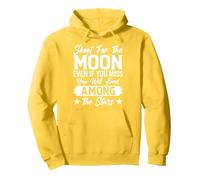 Dispara a la Luna Incluso Si Extrañas Aterrizarás Entre Los Sudadera con Capucha, Unisex para Adultos, Limón, L