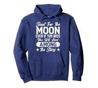 Dispara a la Luna Incluso Si Extrañas Aterrizarás Entre Los Sudadera con Capucha, Unisex para Adultos, Azul Marino, S