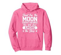 Dispara a la Luna Incluso Si Extrañas Aterrizarás Entre Los Sudadera con Capucha, Unisex para Adultos, Rosa Brillante, XXL