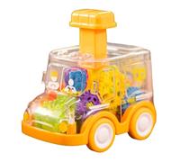 Dispara hacia atrás - Material resistente, coche para transparente, coche de impresión | Formato de iluminación compacto con mecánica visible, tirando del vehículo para Ideas Regalos
