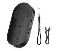 Disparador remoto inalámbrico para cámara, mini mando a distancia con zoom y control de foto/vídeo, disparador remoto recargable Bluetooth 5.0 para smartphone, TikTok Scroll & E-Book con iOS y Android