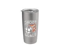 Disparar Para Tus Objetivos Fútbol Diciendo Fútbol Niños Vintage Vaso térmico de acero inoxidable de doble pared