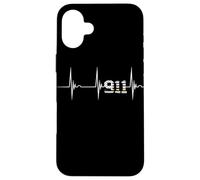 Dispatcher 911 Vintage USA Flag Heartbeat EKG Pulse Despacho Carcasa para iPhone 16 Plus