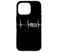 Dispatcher 911 Vintage USA Flag Heartbeat EKG Pulse Despacho Carcasa para iPhone 16 Pro