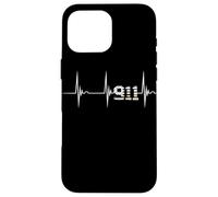Dispatcher 911 Vintage USA Flag Heartbeat EKG Pulse Despacho Carcasa para iPhone 16 Pro MAX