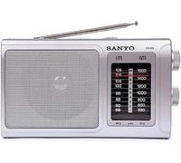 DISPAU Presenta Radio Sanyo KS109P Radio Analógica Sobremesa Am/FM Red y Pilas. Color Plata