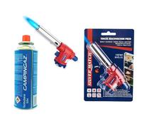 DISPAU presenta Soplete SM de cocina de gas, 1300°, lámpara de soldadura, antorcha multifunción, encendido rápido y seguro para cartucho de gas butano, ideal, pandeo (1 CAMPINGAZ + 1 CABEZAL SOPLETE)