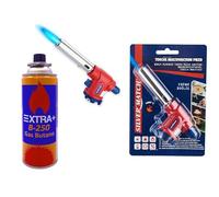 DISPAU presenta Soplete SM de cocina de gas, 1300°, lámpara de soldadura, antorcha multifunción, encendido rápido y seguro para cartucho de gas butano, ideal, pandeo (1 GAS EXTRA + 1 CABEZAL SOPLETE)