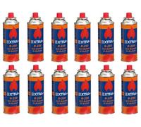 DISPAU QBAK Pack de Cartuchos de Gas Butano 227g - Butano, Compatibles con Hornillos, Quemadores y Cocinas Portátiles - Cartucho Descartable con Válvula de Seguridad (12 Cartuchos)