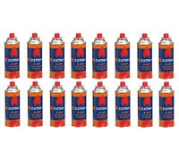 DISPAU QBAK Pack de Cartuchos de Gas Butano 227g - Butano, Compatibles con Hornillos, Quemadores y Cocinas Portátiles - Cartucho Descartable con Válvula de Seguridad (16 Cartuchos)