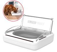 Dispensador automático de alimentos para gatos y perros antiolor - blanco