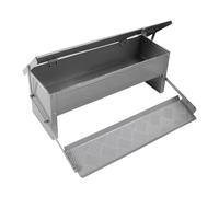 Dispensador automático de alimentos para pollos, comedero grande de acero con tapa para granja, tapa superior que se abre fácilmente, resistente al agua y a la humedad