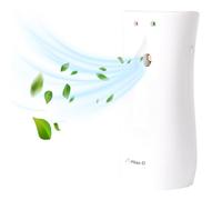 Dispensador automático de ambientador en aerosol para uso doméstico y comercial, montado en la pared o de pie, compatible con Glade y lata de recarga de mecha, color blanco Milas-D