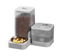 Dispensador automático de comida para gato,Dispensador de comida y bebedero automático para perros - Depósito de almacenamiento para alimentos con cuenco de acero inoxidable -