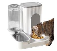 Dispensador automático de Comida para Gatos, dispensador de Comida y Agua para Gatos | Estación de alimentación 2 en 1 con Bandeja de Agua para Animales pequeños medianos y Grandes
