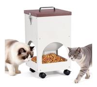 Dispensador automático de Comida para Gatos, dispensador por Gravedad de Acero Inoxidable, dispensador automático de Comida para Mascotas con Recipiente para pienso seco para Gatos pequeños, Perros