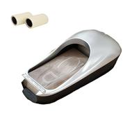Dispensador automático de fundas para zapatos, 1200 películas de film transparente para zapatos, máquina portátil para cubrir zapatos, dispensador de protectores para pies(Silver A)