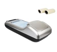 Dispensador automático de fundas para zapatos, 1200 películas de film transparente para zapatos, máquina portátil para cubrir zapatos, dispensador de protectores para pies(SilverC)
