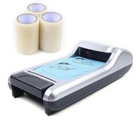 Dispensador Automático de Fundas para Zapatos con 3 Rollos de Film para Zapatos, Máquina Portátil de Envoltura de Zapatos para Hogar, Oficina, Medicina y Fábrica Silver