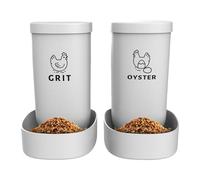 Dispensador Automático De Gallinas,Dispensador Automático De Semillas para Gallinas Patos De 2 Piezas,Accesorio De Alimentación para Aves De Coral Cáscara De Ostra - para Cerca De Pared