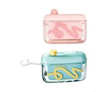 Dispensador automático de hilo dental portátil: para mini palillos de dientes de viaje para (azul rosa)