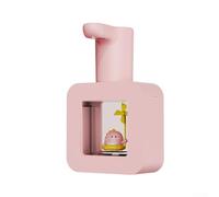 Dispensador automático de jabón de 400 ml con recordatorio de tiempo, cargador USB, dispensador de jabón de manos de espuma para mascotas para niños (rosa)