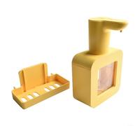 Dispensador automático de jabón de 400 ml de capacidad de espuma con recarga USB, diseño de dibujos animados de mascotas sin contacto y temporizador de 20 segundos (amarillo)