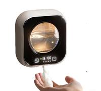 Dispensador automático de jabón de espuma ABS negro, sensor inteligente, diseño sin contacto, montaje en pared, volumen de salida ajustable para hogar, oficina, escuela, hospital (gelatina blanca)