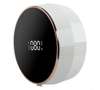 Dispensador automático de jabón de espuma montado en la pared de 300 ml con ajustes de dispensación ajustables y lectura de potencia y temperatura (gel blanco)