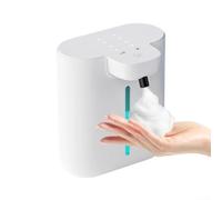 Dispensador automático de jabón de espuma para montaje en pared con capacidad de 500 ml y salida ajustable, sensor sin contacto para una mejor higiene en varios lugares (espuma blanca)