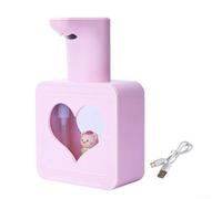 Dispensador automático de jabón de espuma recargable por USB con activación de sensor, capacidad de 400 ml, montaje en pared para higiénico, sin contacto (polvo para niñas)
