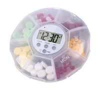 Dispensador Automático de Medicamentos Alarma, Luz LED, 7 Compartimentos,