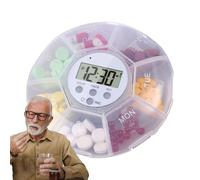 Dispensador Automático de Medicamentos, Organizador Píldora Con Alarma Y Luces LED | 7 sujetos, Gestión de Medicamentos Portátiles Hospital de Atención Senior Viajes Señales De Hogares De Enfermería
