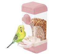 Dispensador automático de pájaros - Percha de separación de cáscaras, 21 x 8,4 x 8,5 cm, de Jaula Transparente, contenedor magnético antiderrames, Herramienta de alimentación de 500 ml para