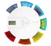 Dispensador automático de pastillas, organizador de pastillas de 7 días con pantalla digital y alarma, caja de medicina de viaje portátil para vitaminas y medicamentos Dispensador de medicin