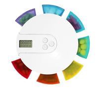 Dispensador automático de píldoras - Cable electrónico con alarma | Pastillero con 4 recordatorios de temporizador, organizador de píldoras con alarma de alarma, 4 alarmas/día, caja de almacenamiento