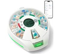 Dispensador automático de píldoras para ancianos, organizador de píldoras con rotación automática, pastillero de 21 días, organizador de medicamentos, aplicación de recordatorio, alarma para tabletas