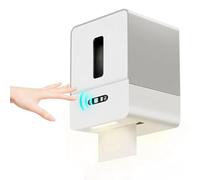 Dispensador Automático de Toallas de Papel sin, Soporte Inteligente para Rollo de Papel para Montaje en Pared, Dispensador Eléctrico de Toallas de Papel con Luz Nocturna para