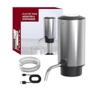 Dispensador automático de vino - Acero inoxidable silicona ABS 12 x 5,5 x 13 cm, decantador de vino inteligente, dispensador de licor recargable por USB, vertedor de bebidas portátil para cocina