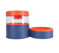 Dispensador automático Doble para Agua y Comida para Mascotas 1L, con diseño Anti vuelco y protección de Cuello Verde - Alimenta y hidrata fácilmente a Gatos y Perros en casa (Azul)