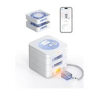 Dispensador automático inteligente de píldoras con control de aplicación, pantalla LCD mejorada, bloqueo de llave, alertas de sonido y luz, ideal para medicamentos, vitaminas y suplementos, color