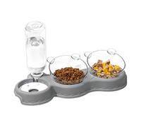 Dispensador automático para gatos - Dispensor inclinado a 15° con base antideslizante - Doble cuenco para gatos y perros - Apto para todas las razas (perro, conejo) - Hogar, viajes,